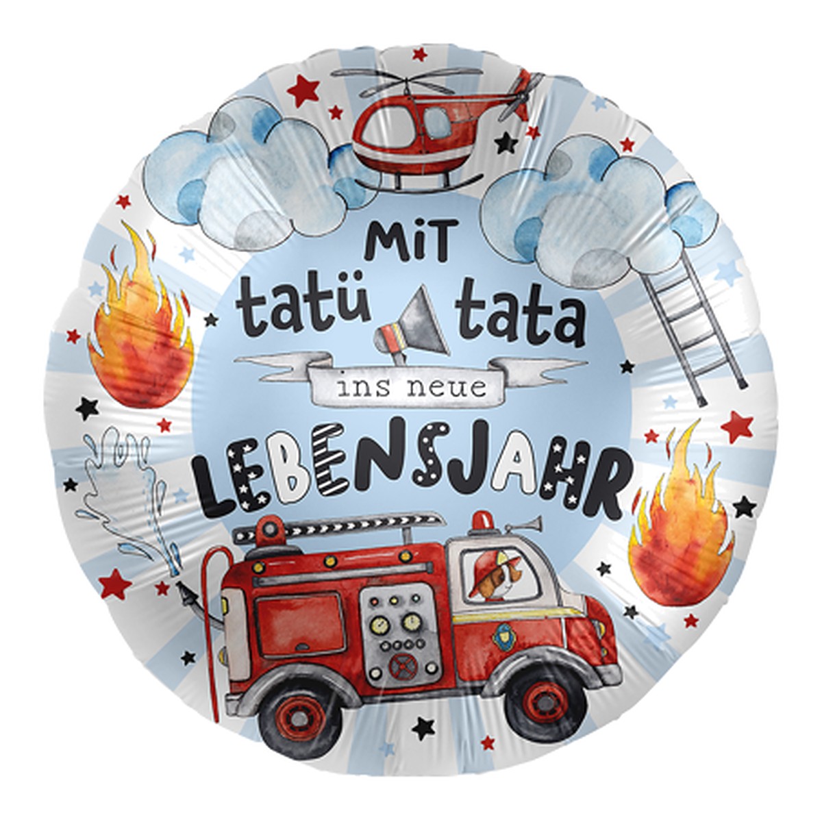 Feuerwehr Geburtstag Folienballon – Grösse: Midi · ungefüllt