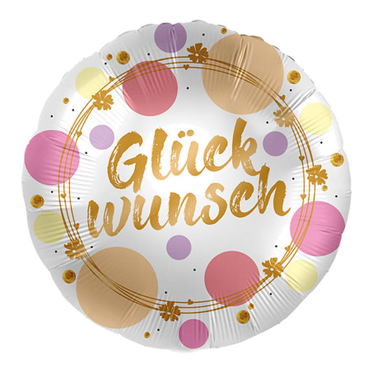 Glückwunsch Dots Folienballon – Grösse: Midi · ungefüllt