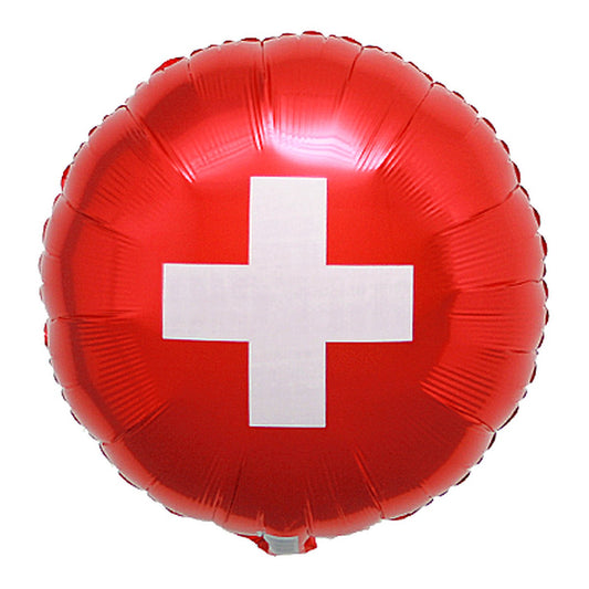 Schweizerkreuz Folienballon – Grösse: Midi · ungefüllt