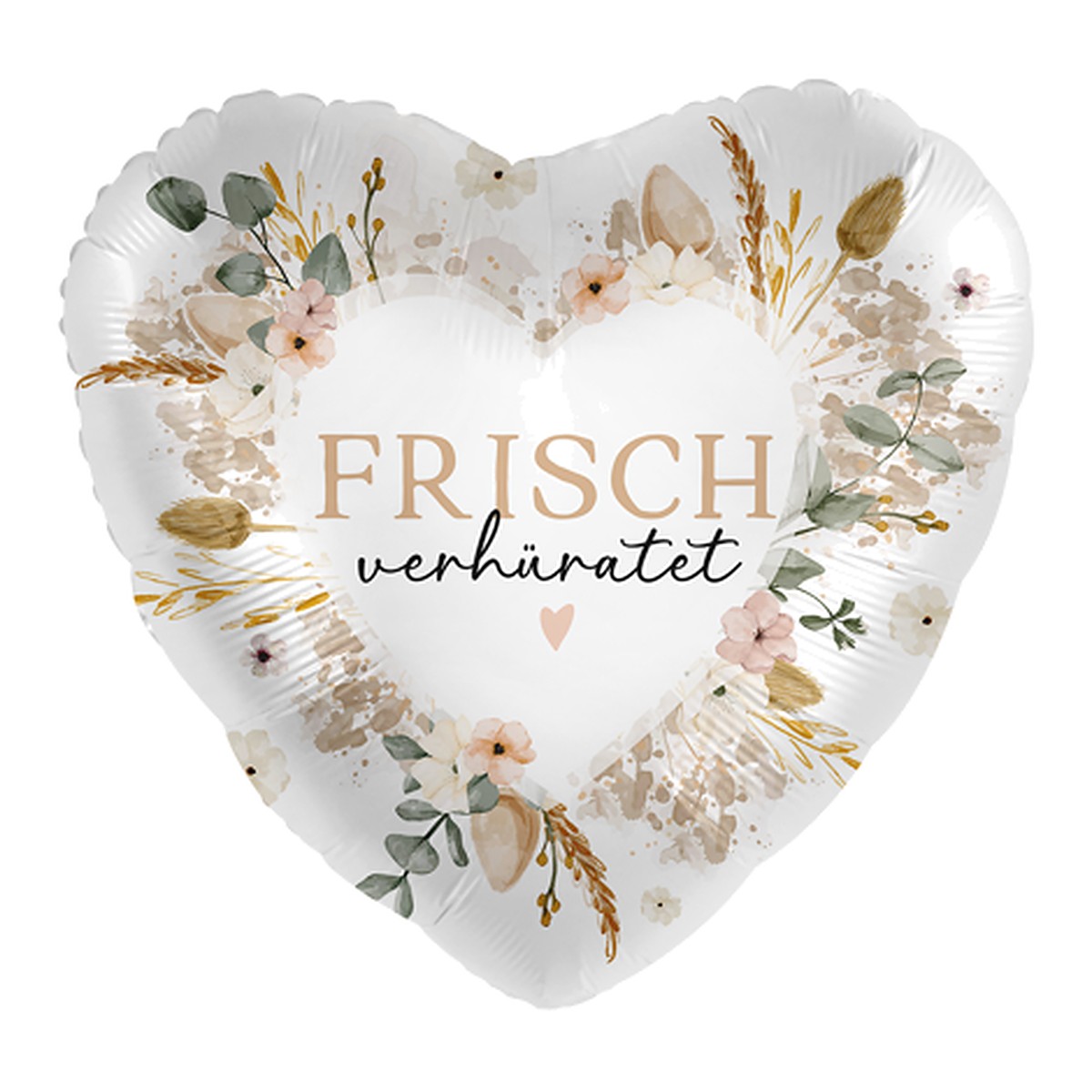 Frisch verhüratet Herz Folienballon – Grösse: Midi · ungefüllt
