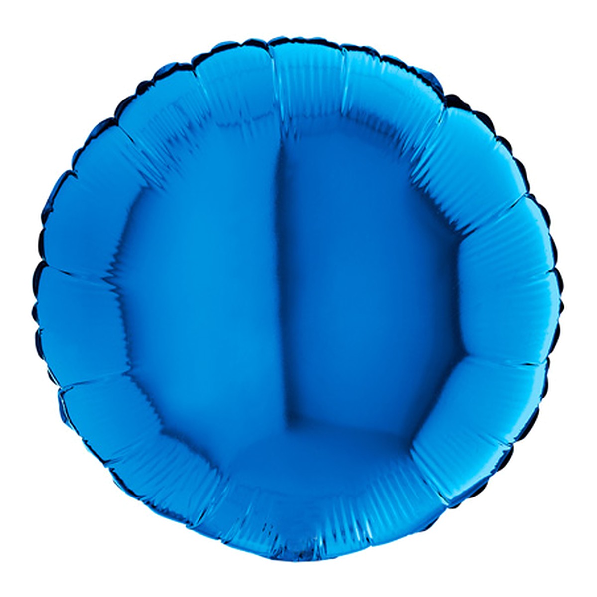 Folienballon uni Rund blau - offen – Grösse: Midi · ungefüllt