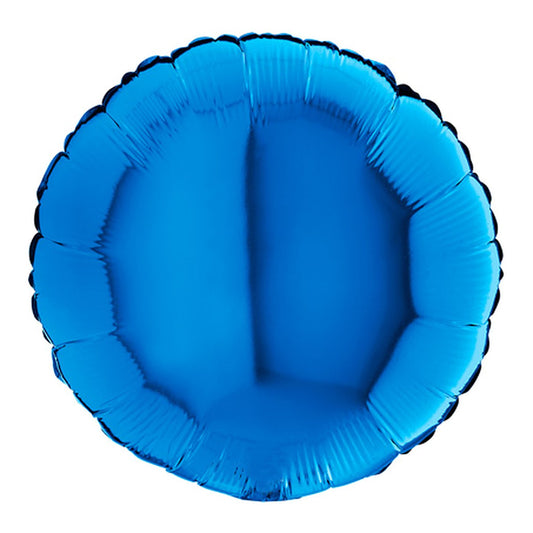 Folienballon uni Rund blau - offen – Grösse: Midi · ungefüllt