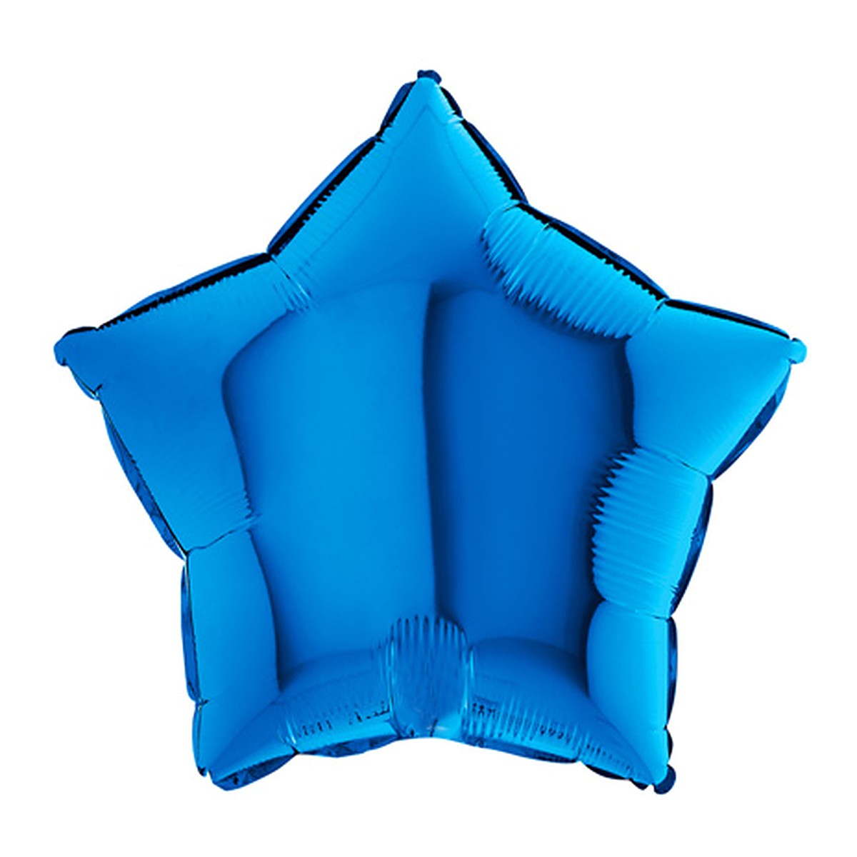 Folienballon uni Stern blau - offen – Grösse: Midi · ungefüllt