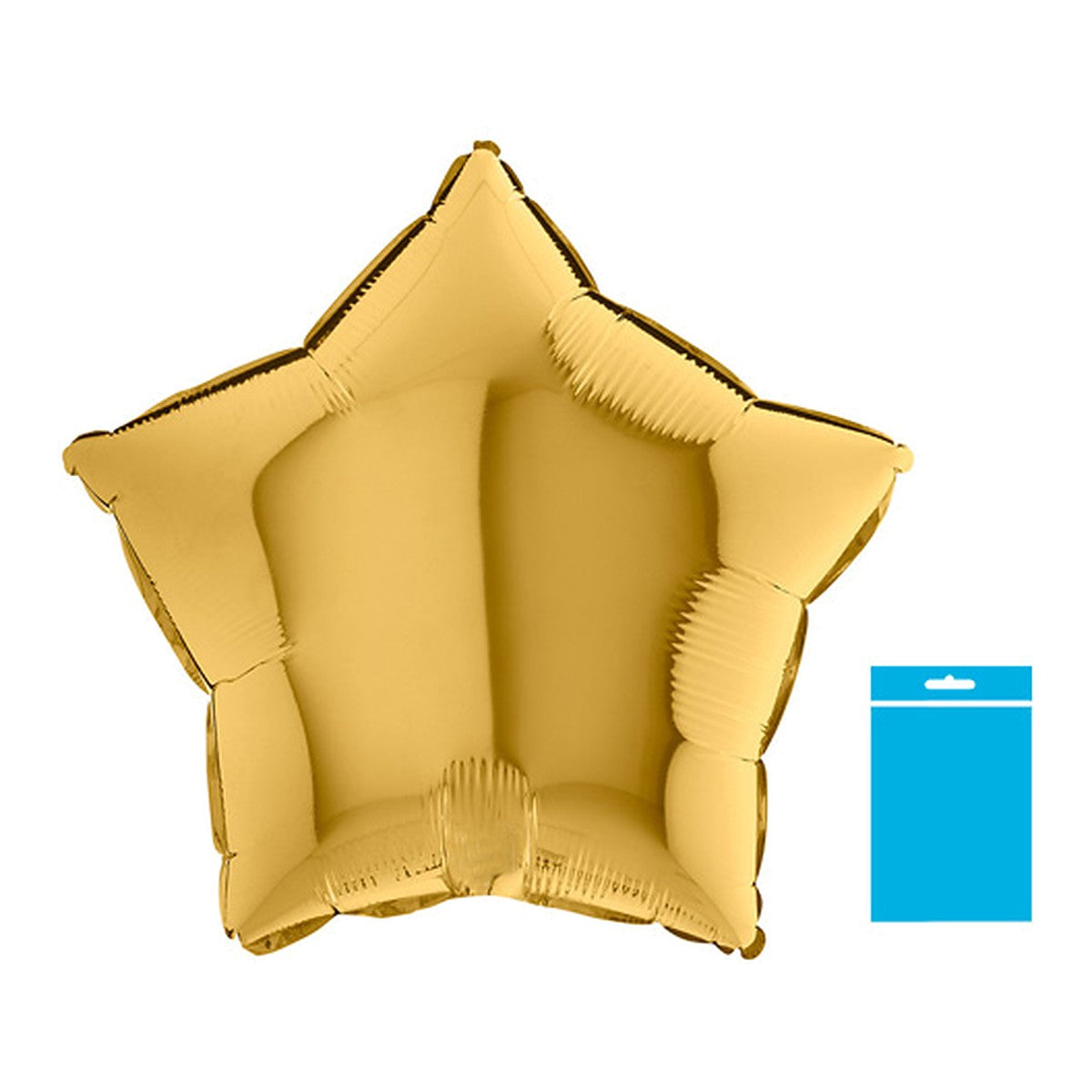 Folienballon uni Stern gold - verpackt – Grösse: Midi · ungefüllt