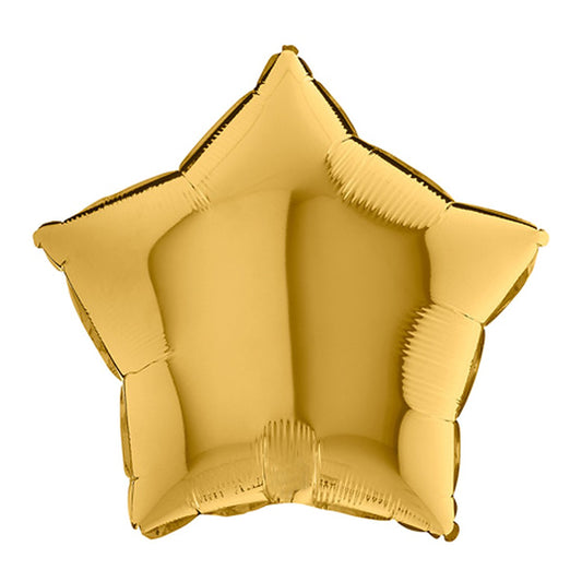 Folienballon uni Stern gold - offen – Grösse: Midi · ungefüllt