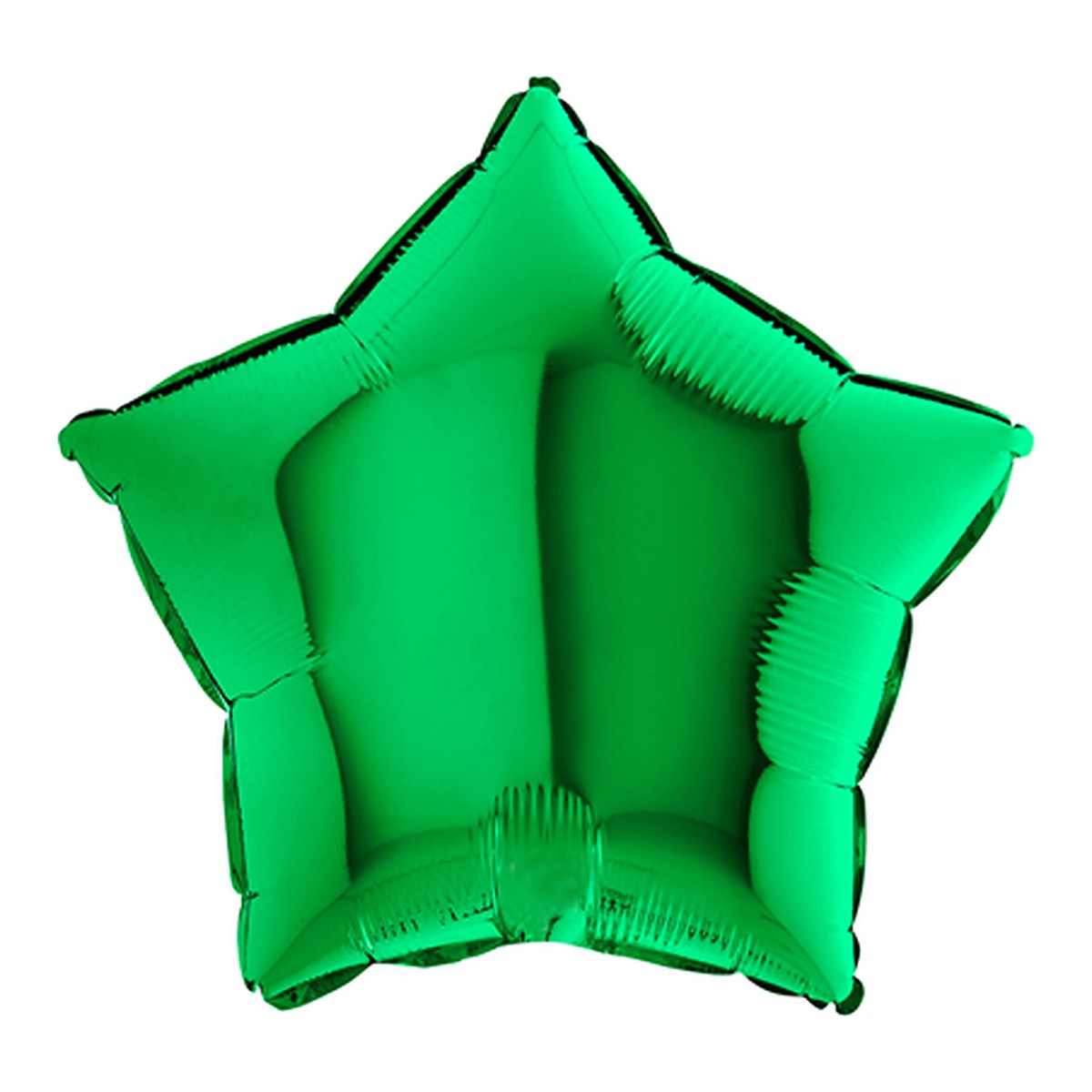 Folienballon uni Stern grün - offen – Grösse: Midi · ungefüllt