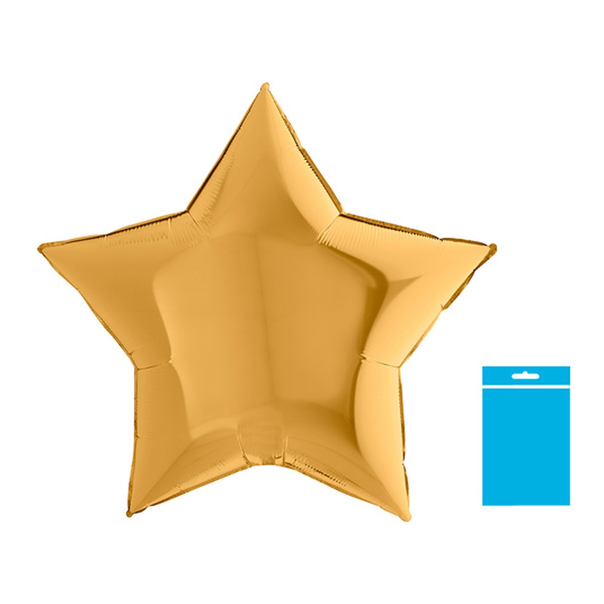 Folienballon uni Jumbo Stern gold - verpackt – Grösse: Jumbo · ungefüllt