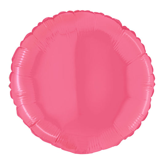 Folienballon uni Rund rosa - offen – Grösse: Midi · ungefüllt