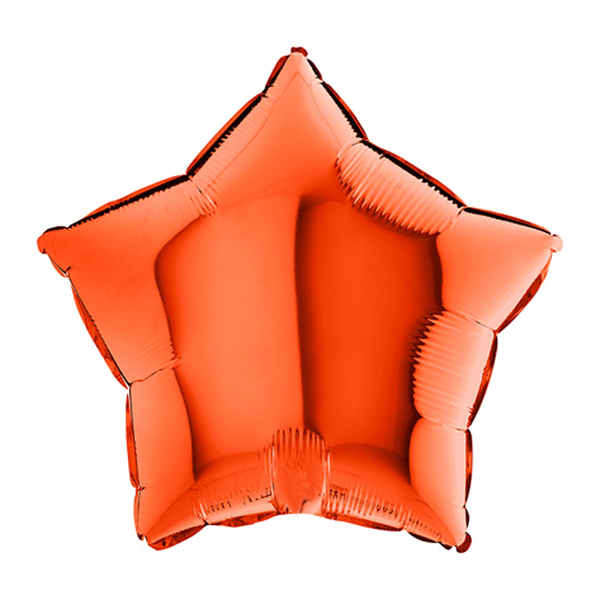 Folienballon uni Stern orange - offen – Grösse: Midi · ungefüllt