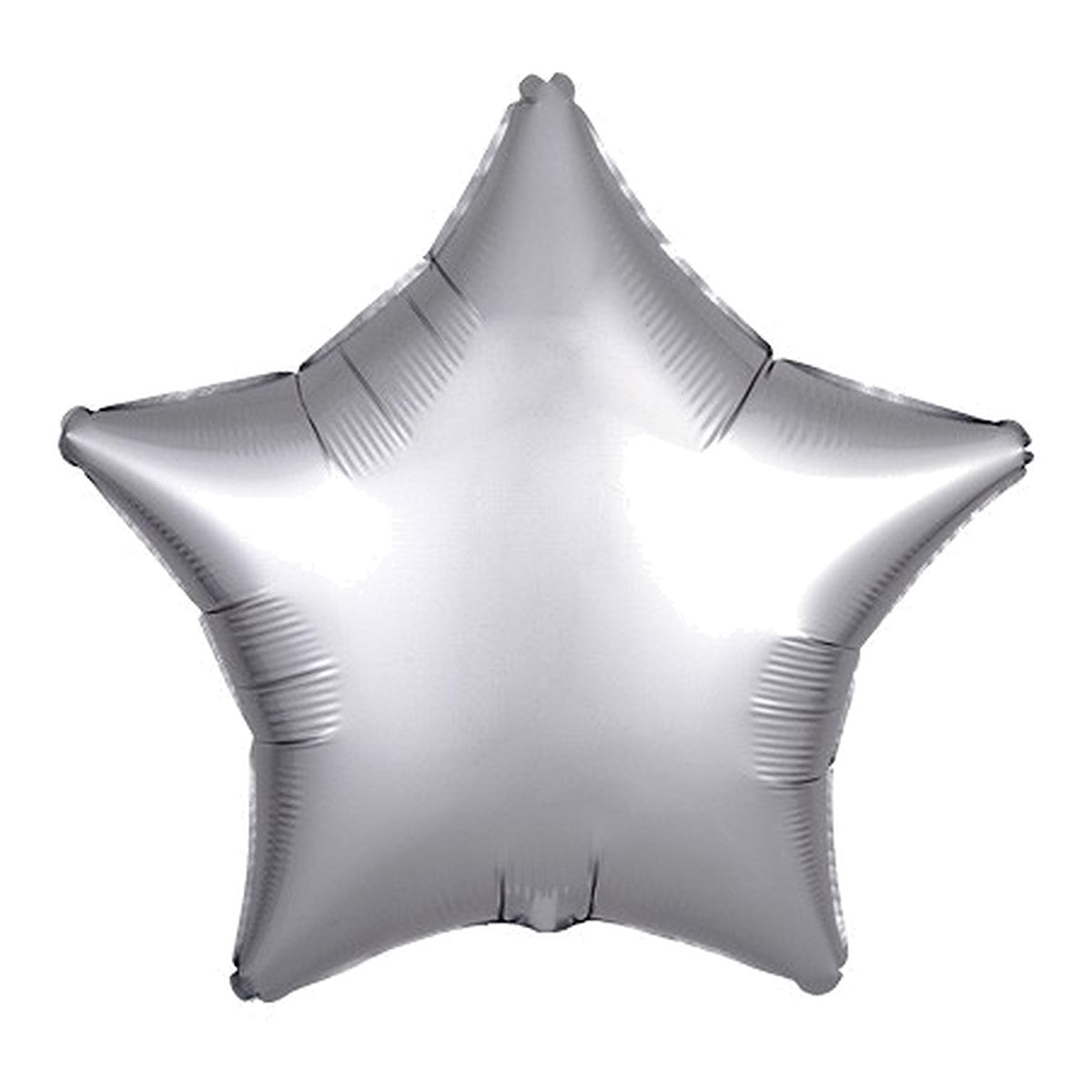 Folienballon uni Stern Satin silber - offen – Grösse: Midi · ungefüllt