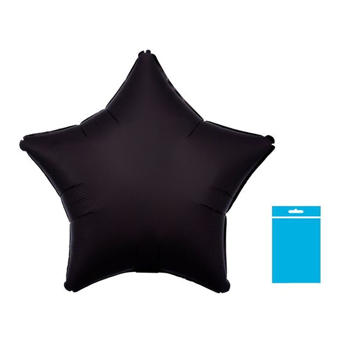 Folienballon uni Stern Satin schwarz - verpackt – Ansicht 2