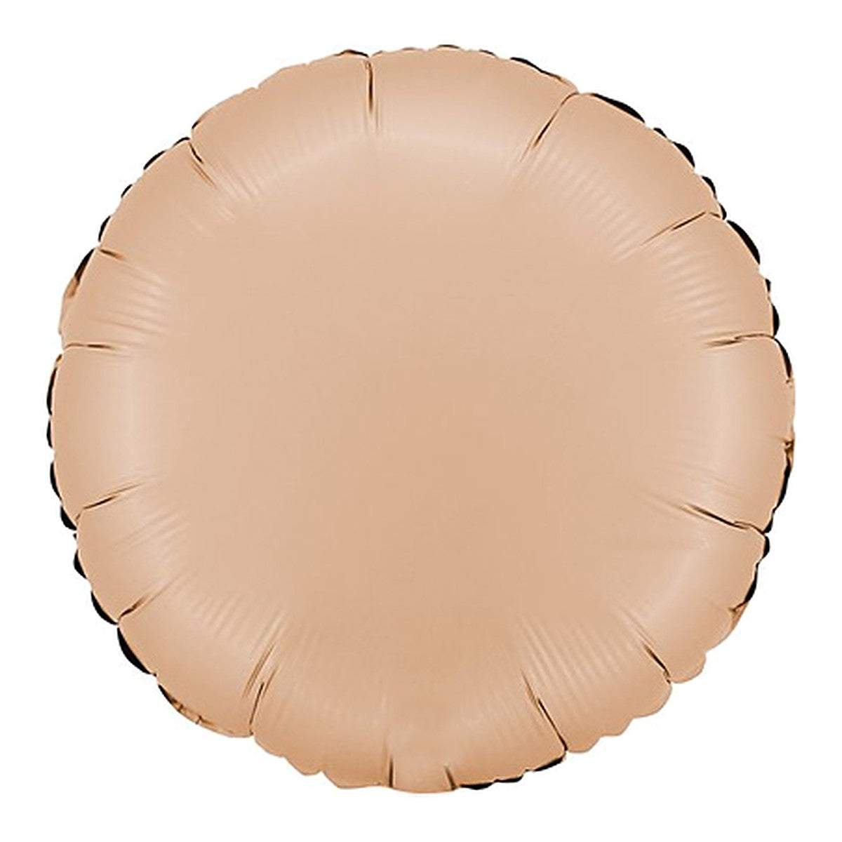 Folienballon uni Rund beige - offen – Grösse: Midi · ungefüllt
