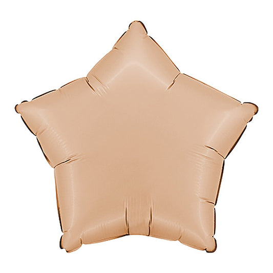 Folienballon uni Stern beige - offen – Grösse: Midi · ungefüllt