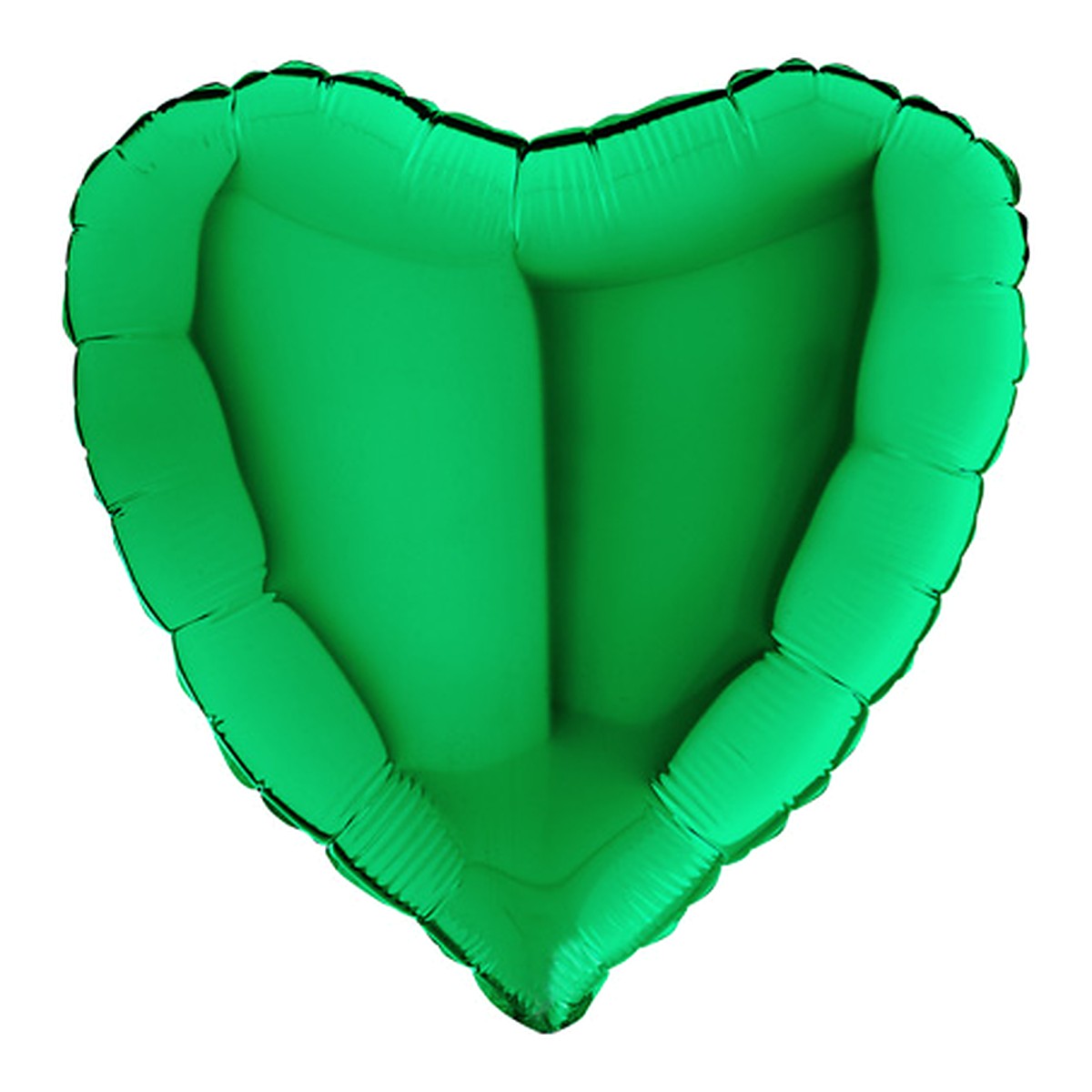 Folienballon uni Herz grün - offen – Grösse: Midi · ungefüllt