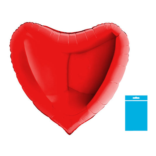 Folienballon uni Jumbo Herz rot - verpackt – Grösse: Jumbo · ungefüllt
