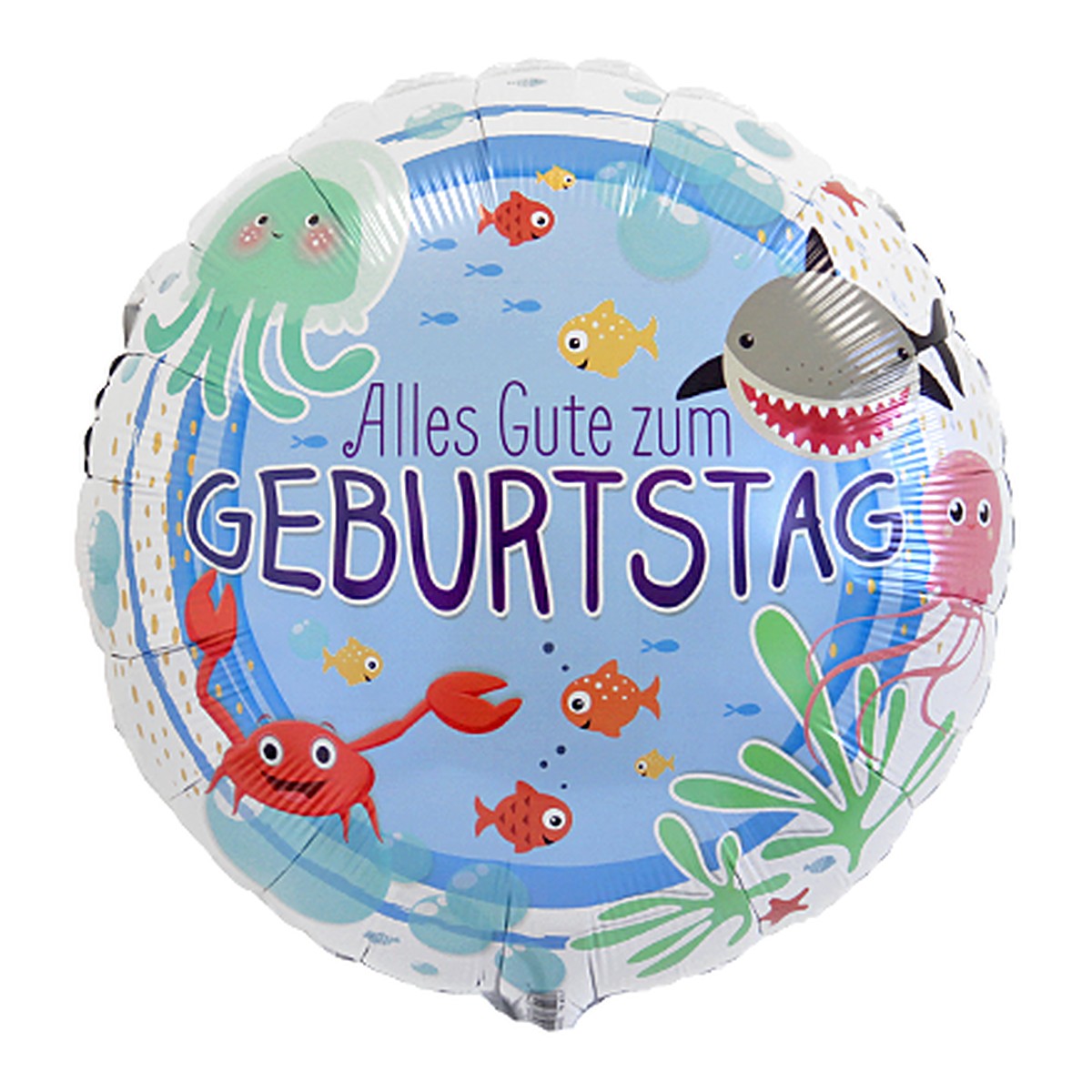 Geburtstag Fische Folienballon – Grösse: Midi · ungefüllt