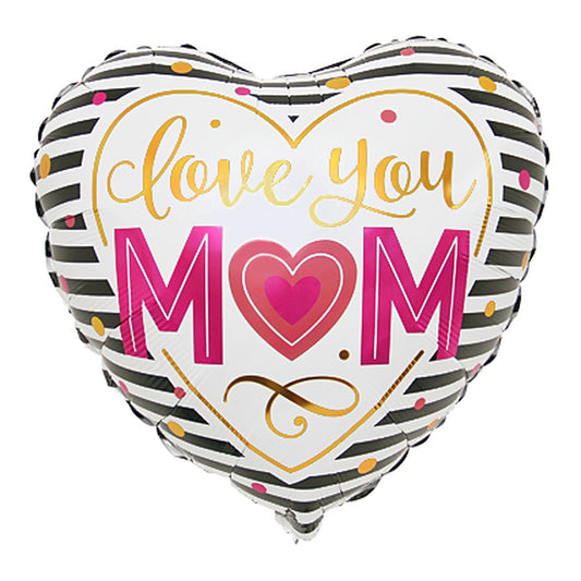 I love you Mom Folienballon – Grösse: Midi · ungefüllt