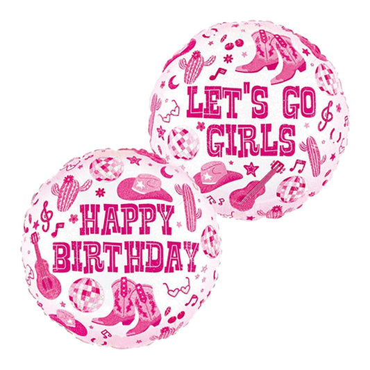 Birthday Cowgirl Folienballon – Grösse: Midi · ungefüllt