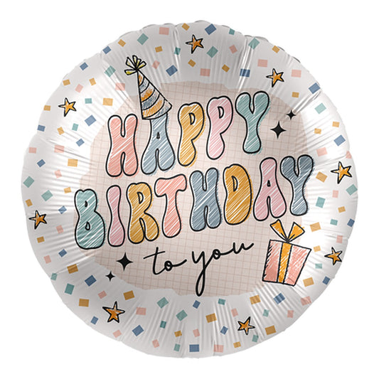 Funky Birthday Folienballon – Grösse: Midi · ungefüllt