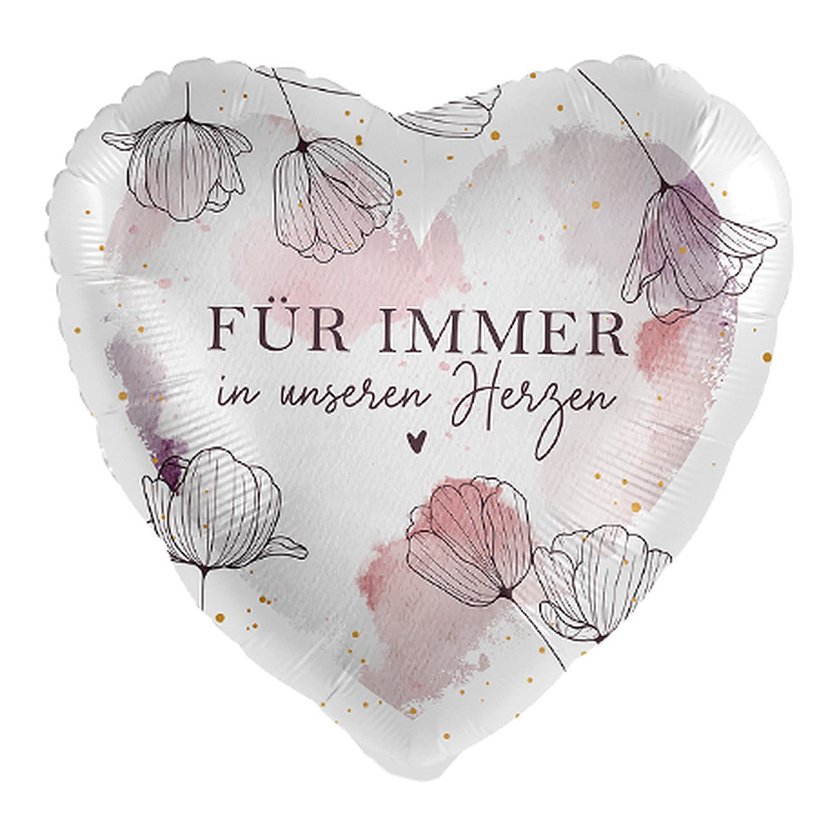 Für immer in unseren Herzen Folienballon – Grösse: Midi · ungefüllt