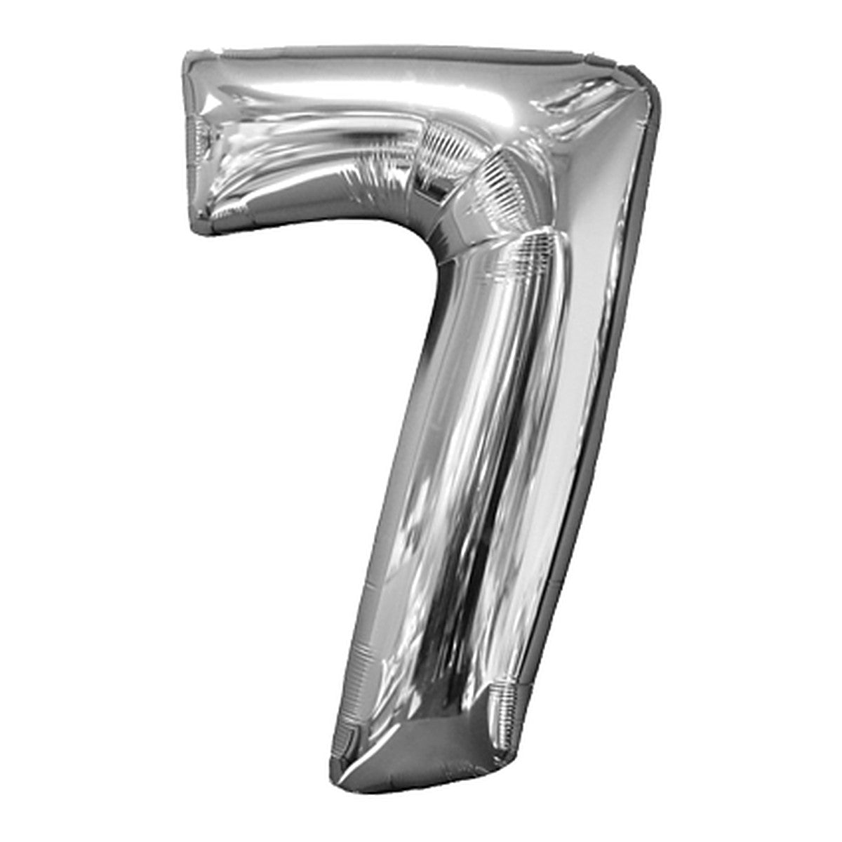 Zahlenballon Midi Silber 0–9 (65 cm) – Zahl 7