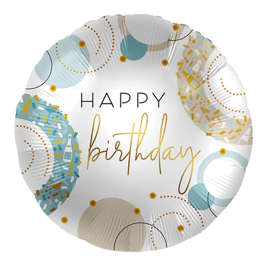 Birthday Circles Folienballon – Grösse: Midi · ungefüllt