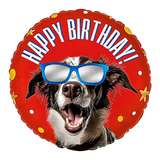 Hund Happy Birthday Folienballon – Grösse: Midi · ungefüllt