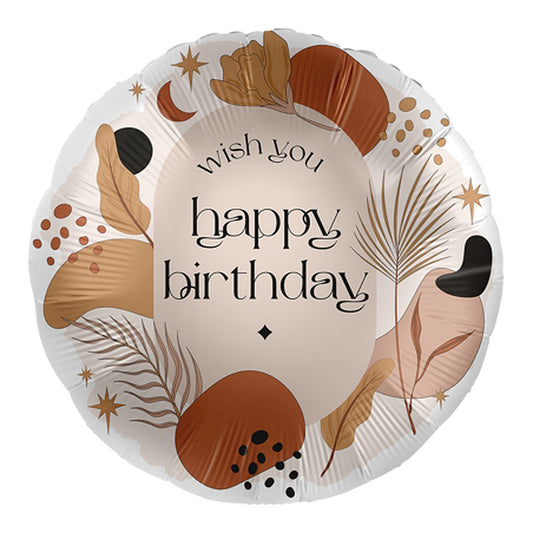 Wish you Happy Birthday Folienballon – Grösse: Midi · ungefüllt
