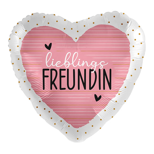 Lieblingsfreundin Herz Folienballon – Grösse: Midi · ungefüllt