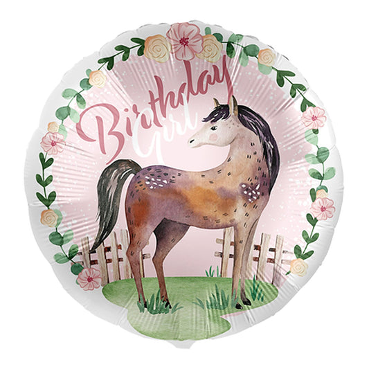 Pferd Birthday Folienballon – Grösse: Midi · ungefüllt