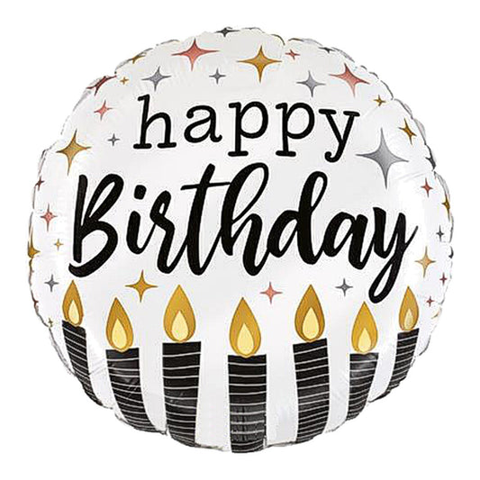 Kerzen Happy Birthday Folienballon – Grösse: Midi · ungefüllt