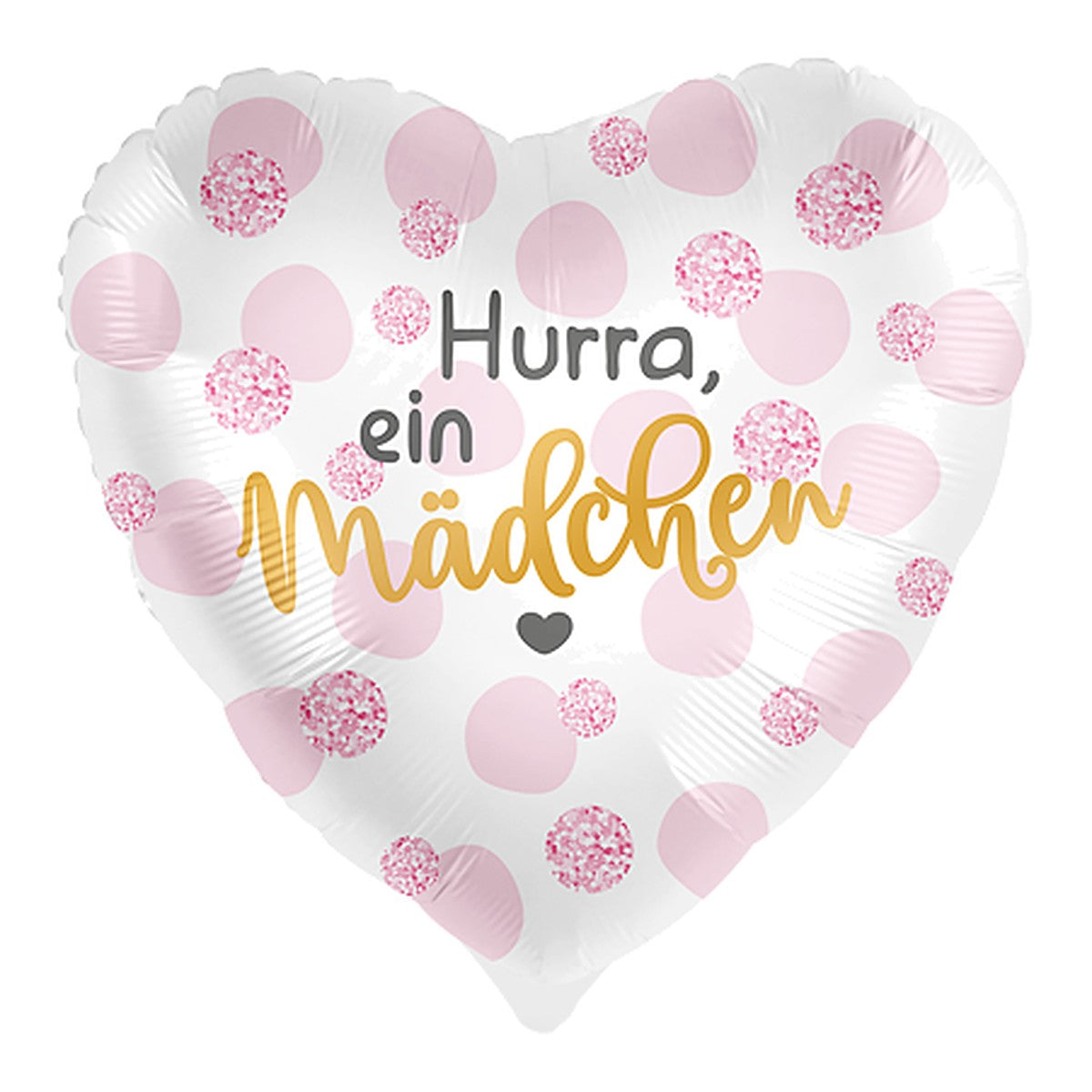 Hurra, ein Mädchen Folienballon – Grösse: Midi · ungefüllt