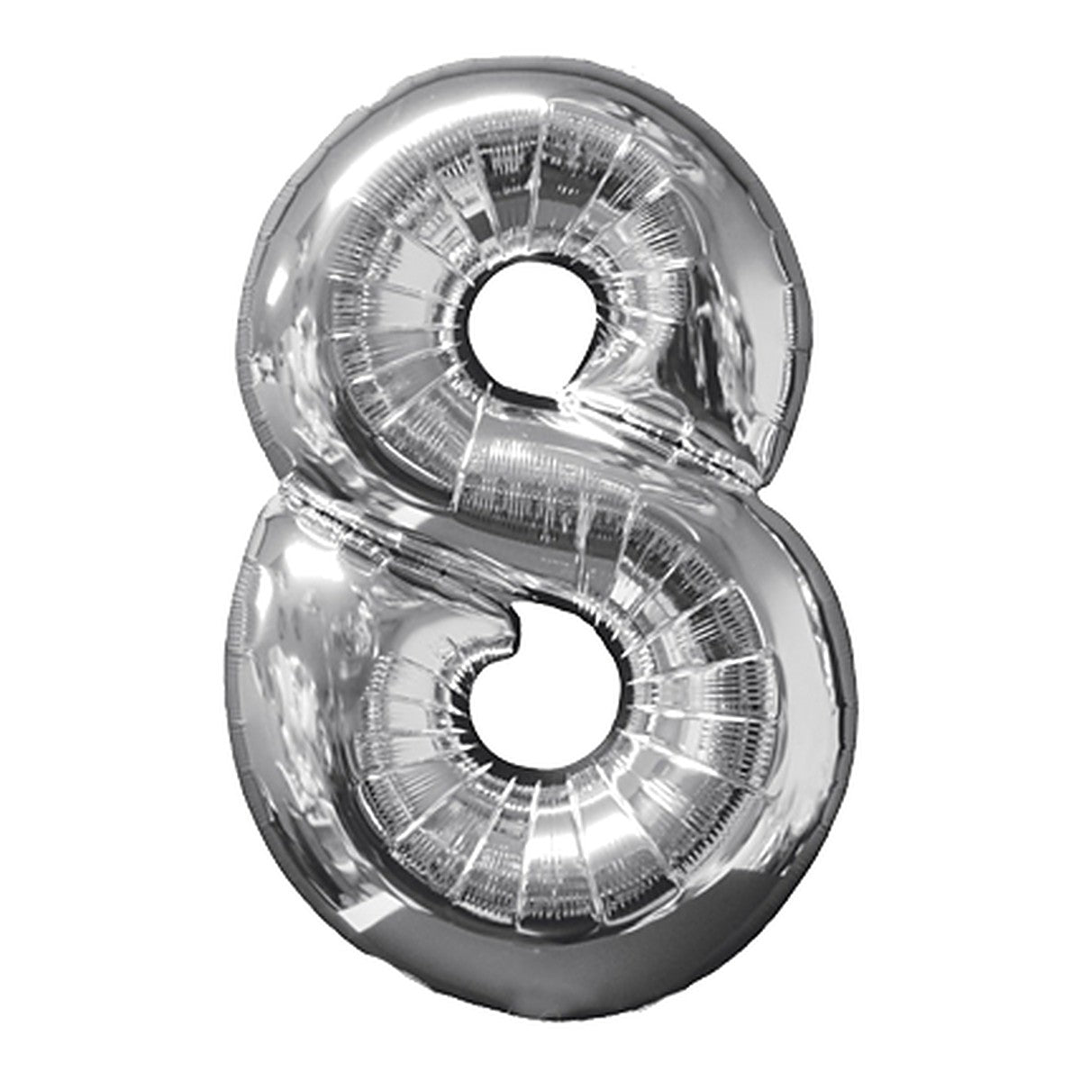 Zahlenballon Midi Silber 0–9 (65 cm) – Zahl 8