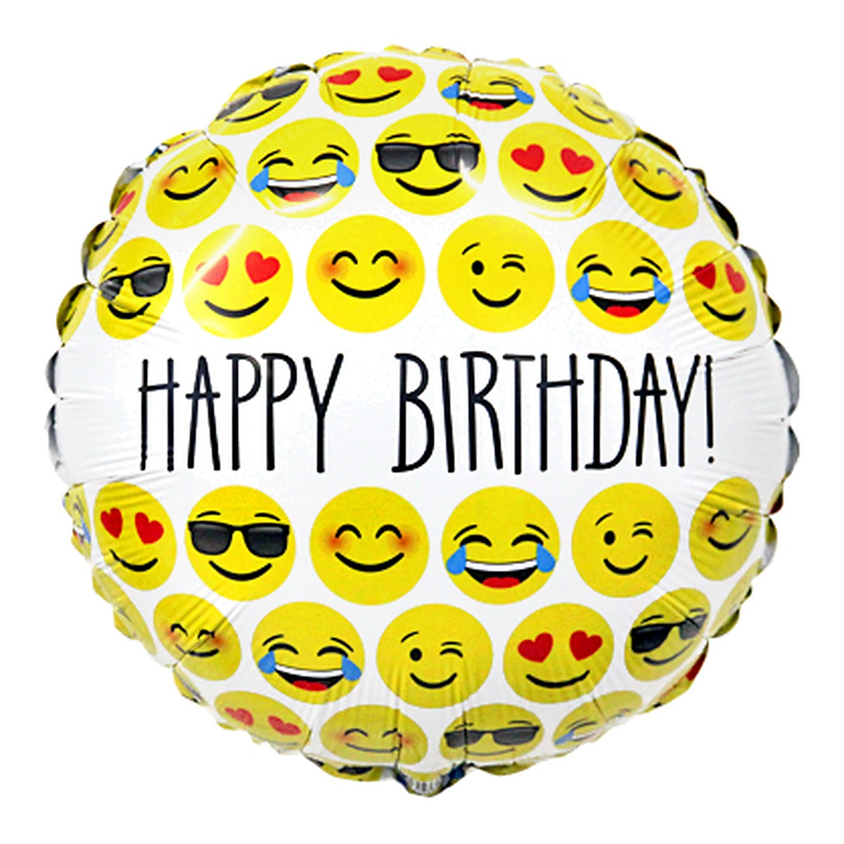 Emoji Happy Birthday Folienballon – Grösse: Midi · ungefüllt
