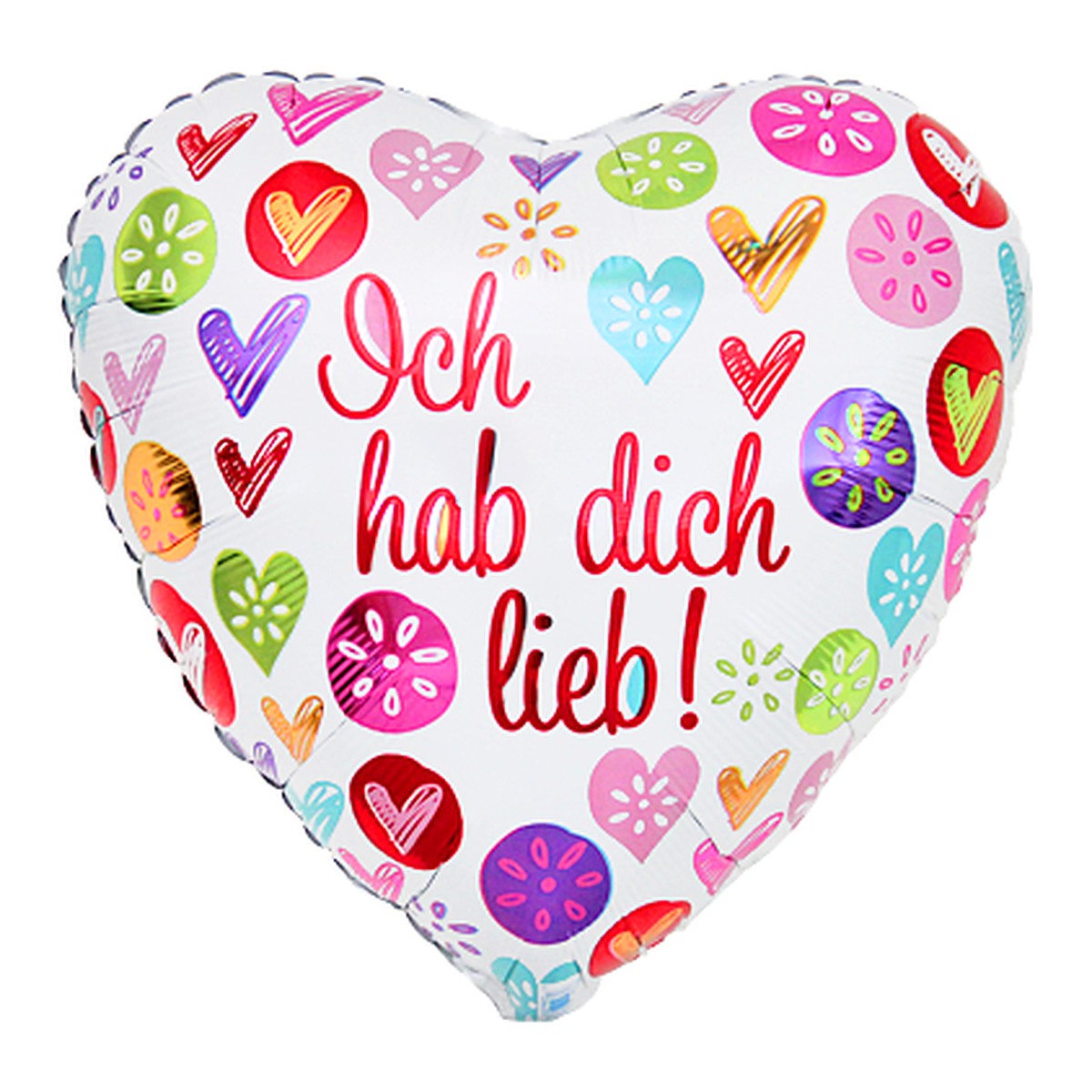 Ich hab dich lieb Folienballon – Grösse: Midi · ungefüllt
