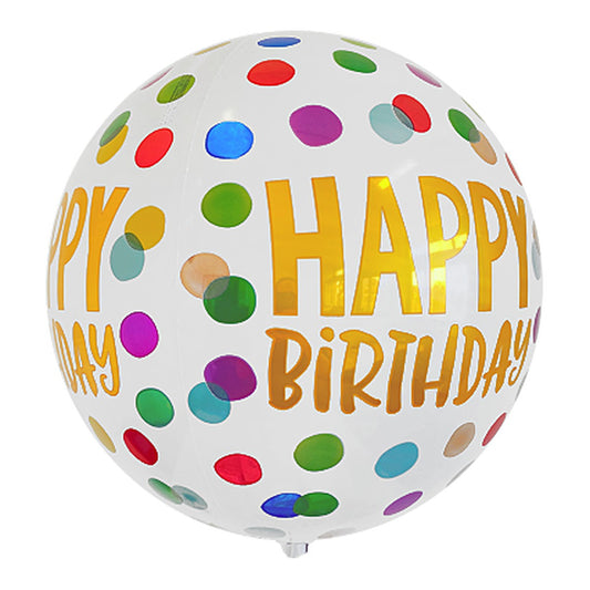 Happy Birthday Orbz Folienballon – Grösse: Midi · ungefüllt