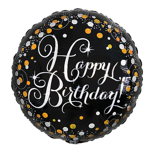 Happy Birthday elegant Folienballon – Grösse: Midi · ungefüllt