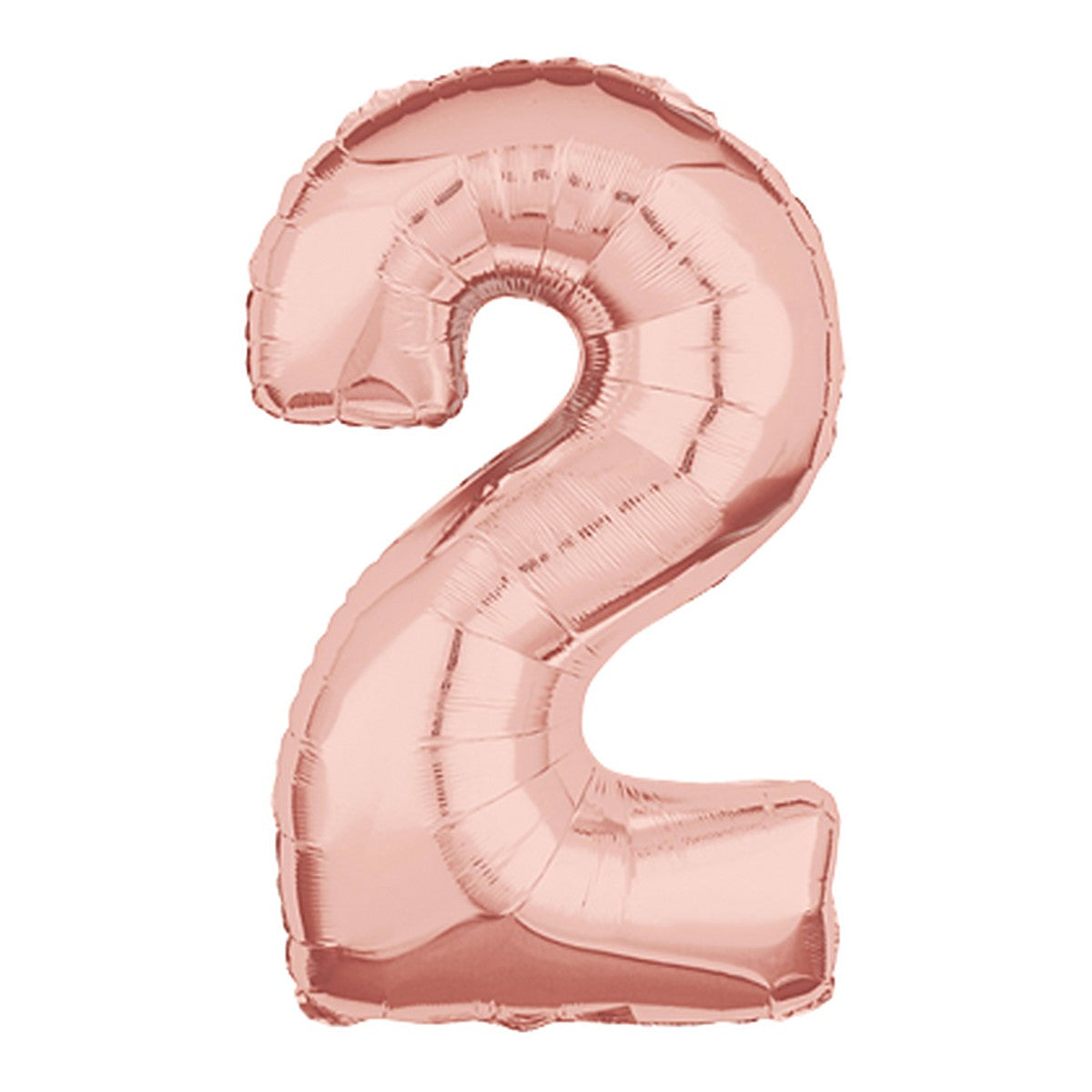 Zahlenballon Midi Rosegold 0–9 (65 cm) – Zahl 2