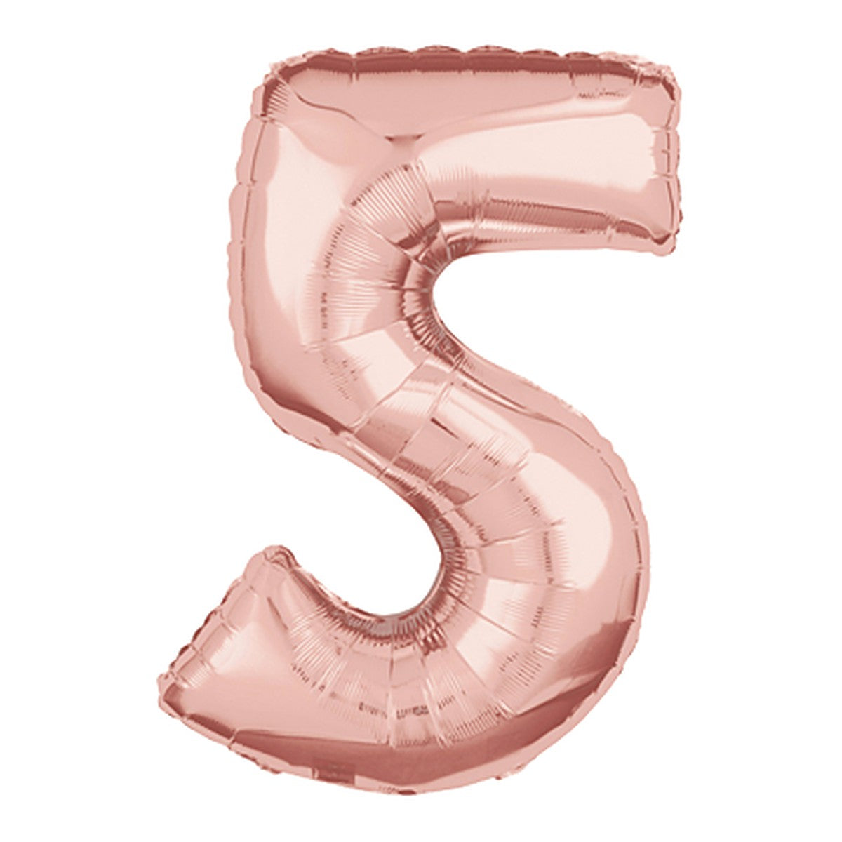 Zahlenballon Midi Rosegold 0–9 (65 cm) – Zahl 5