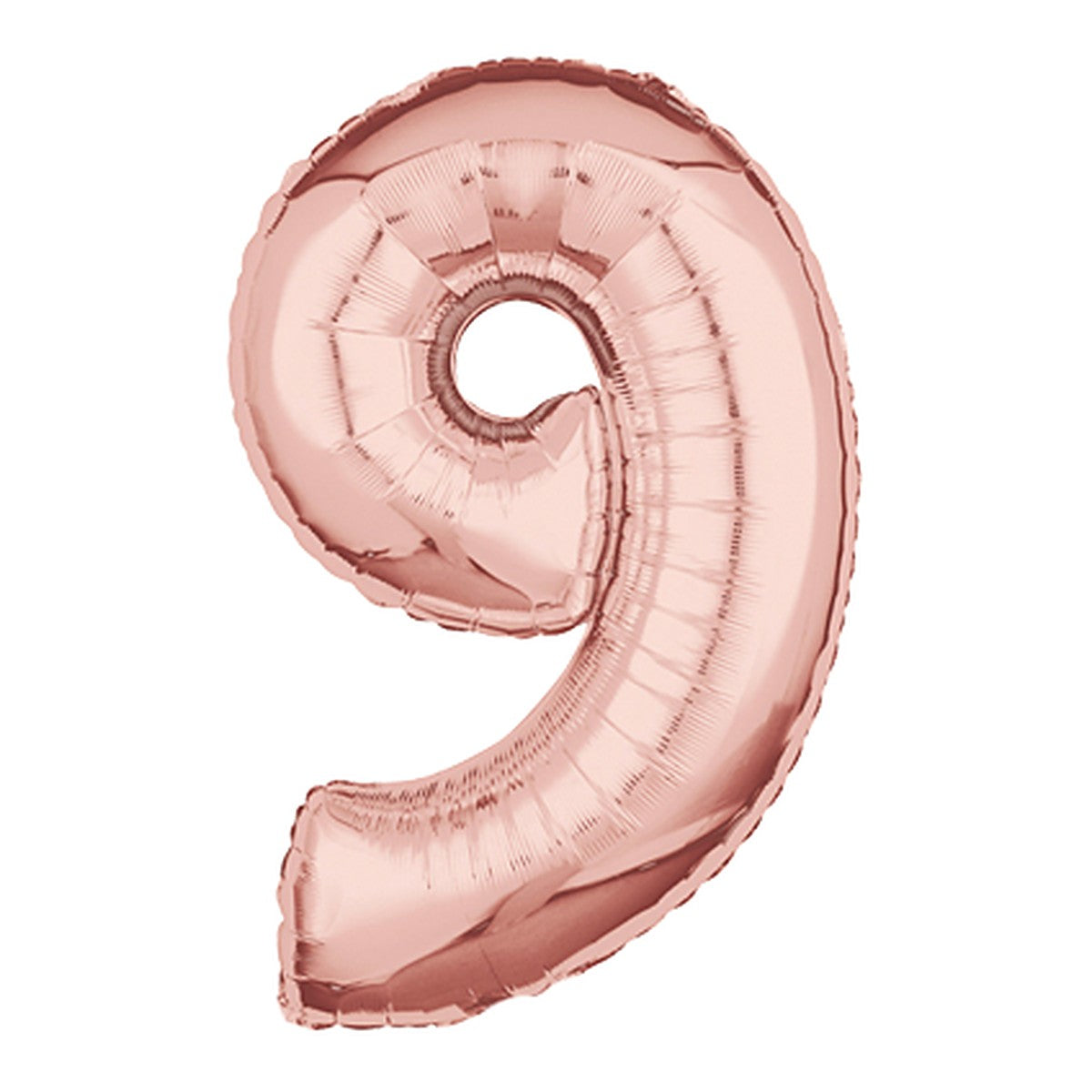 Zahlenballon Midi Rosegold 0–9 (65 cm) – Zahl 9
