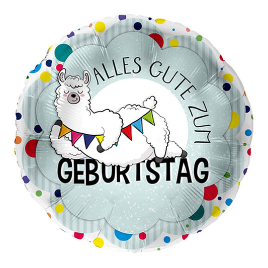 Lama Geburtstag Folienballon – Grösse: Midi · ungefüllt