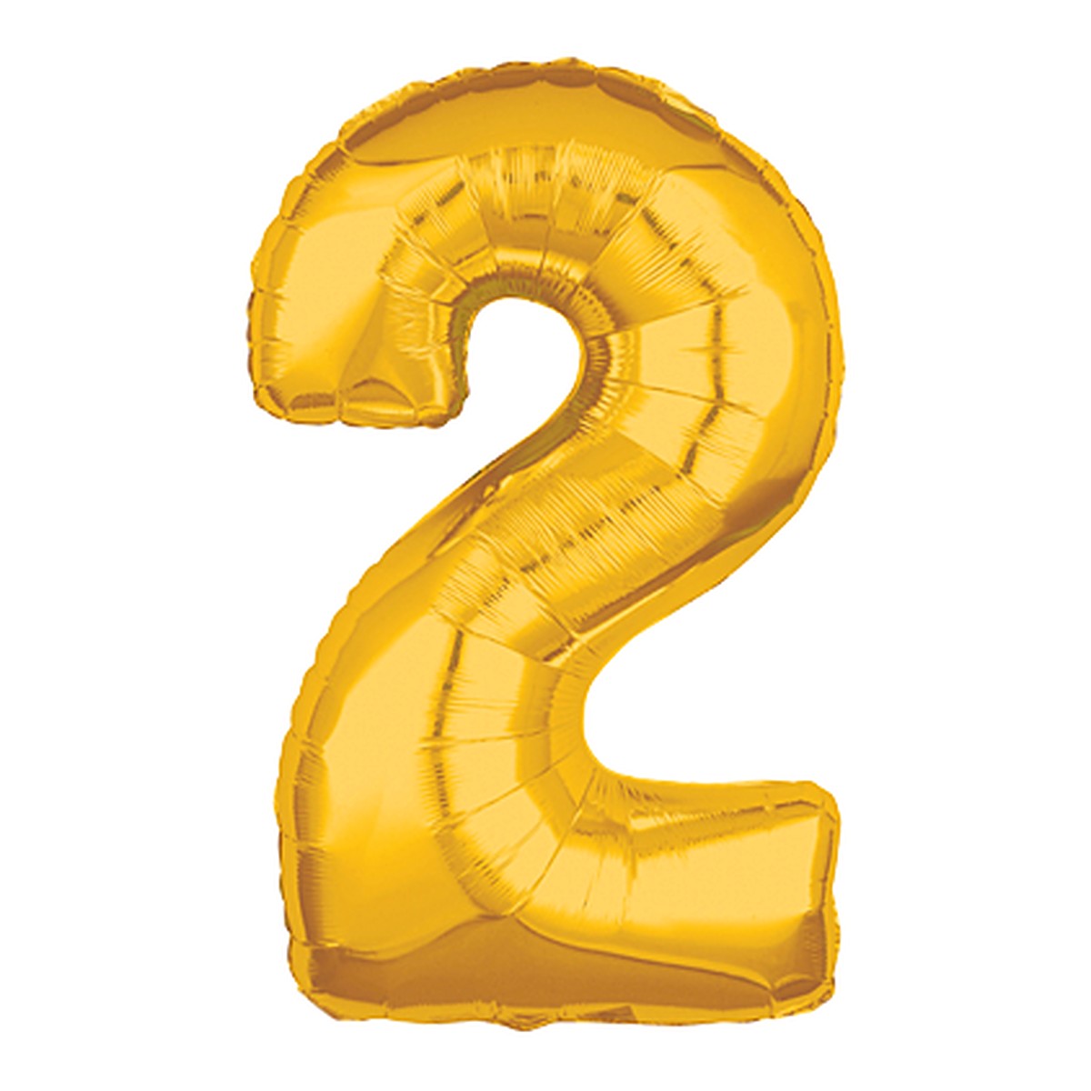 Zahlenballon Midi Gold 0–9 (65 cm) – Zahl 2