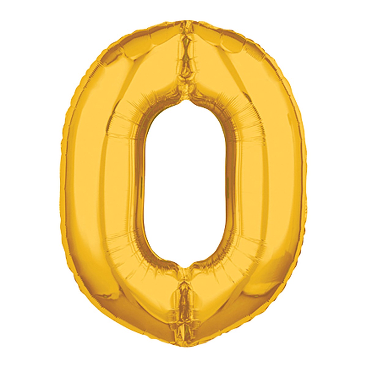 Zahlenballon Midi Gold 0–9 (65 cm) – Zahl 0
