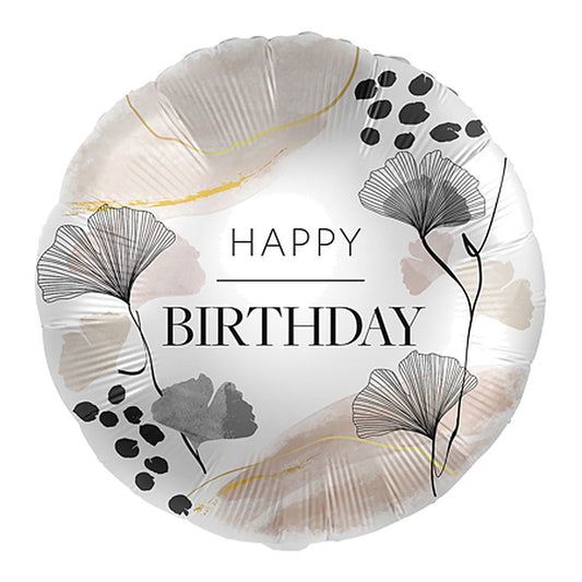 Birthday Naturale Elegant Folienballon – Grösse: Midi · ungefüllt