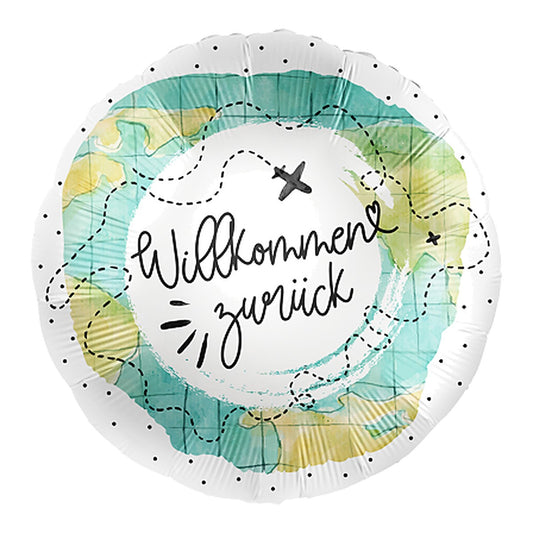 Willkommen zurück Folienballon – Grösse: Midi · ungefüllt