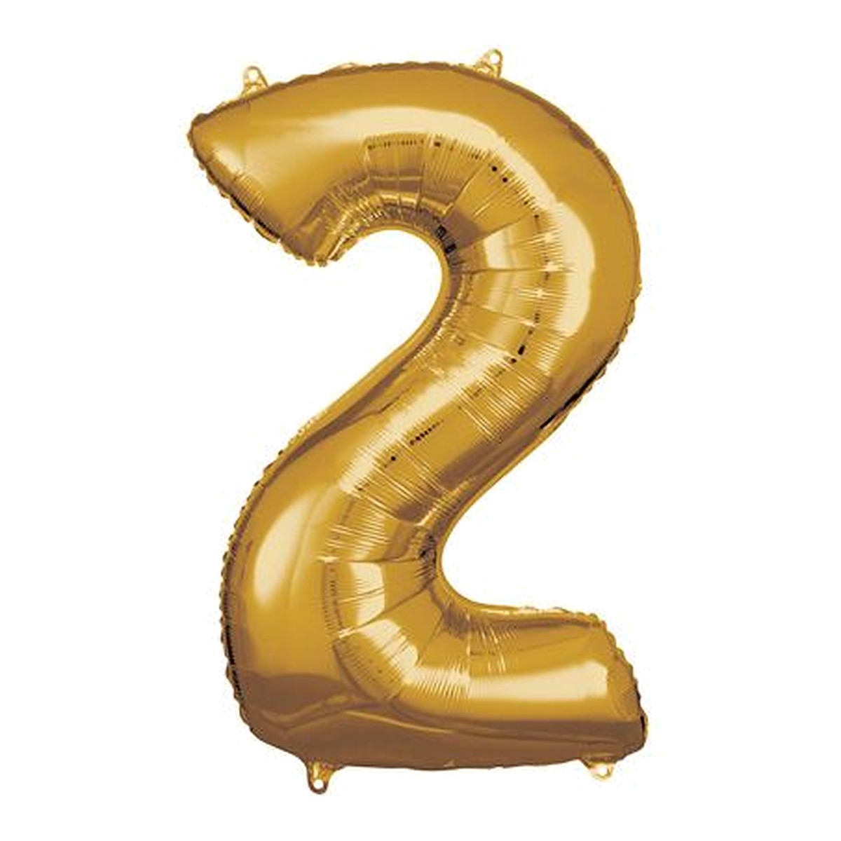 Zahlenballon Gold 0–9 (86 cm) – Zahl 2