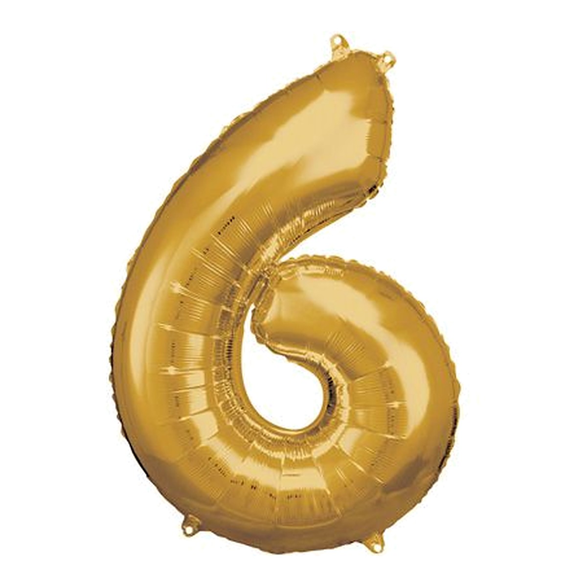 Zahlenballon Gold 0–9 (86 cm) – Zahl 6