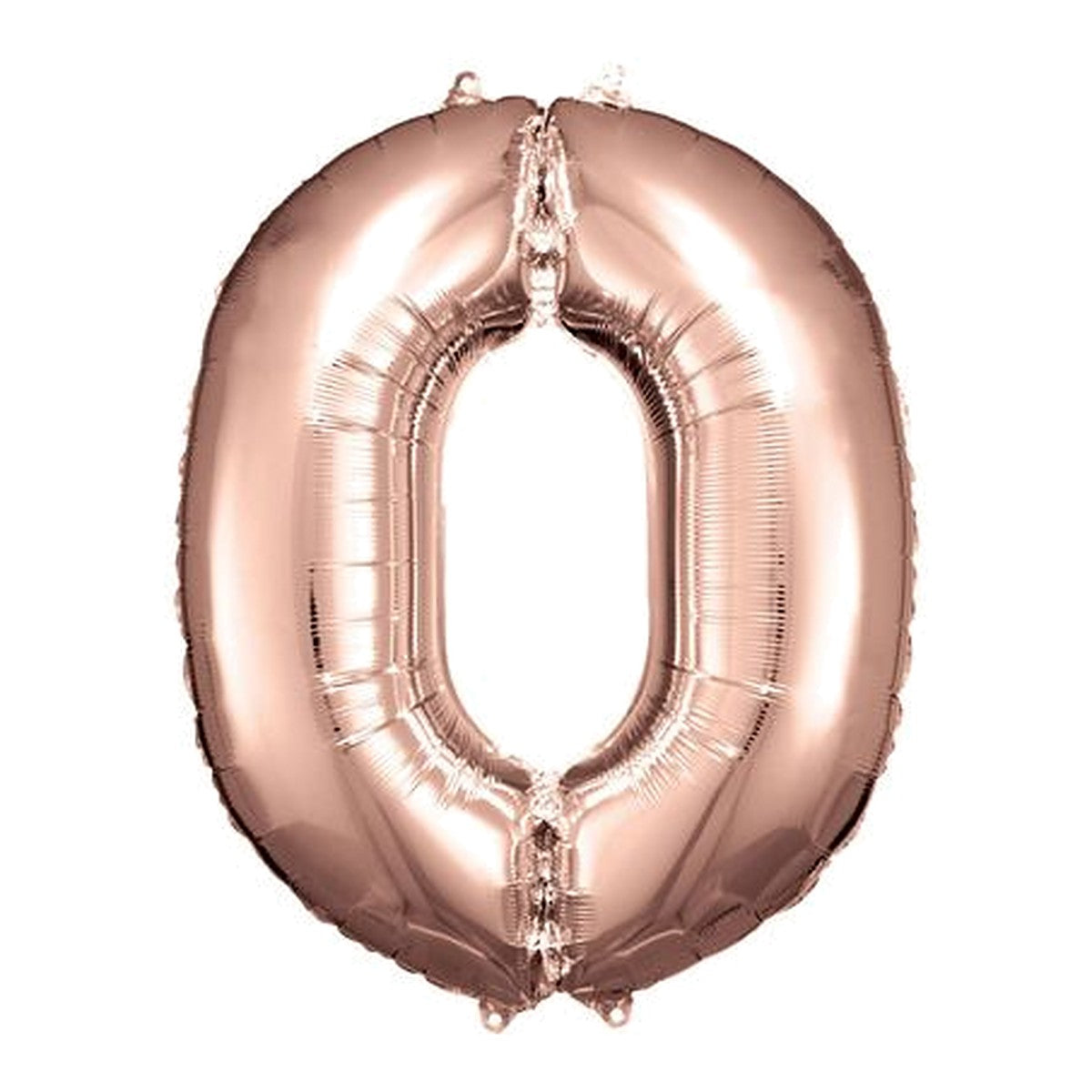 Zahlenballon Rosegold 0–9 (86 cm) – Zahl 0