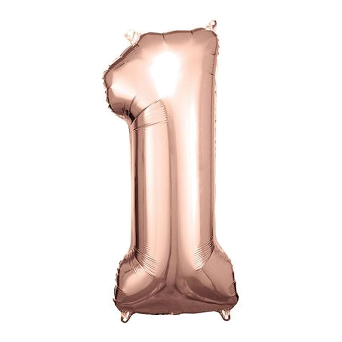 Zahlenballon Rosegold 0–9 (86 cm) – Zahl 1