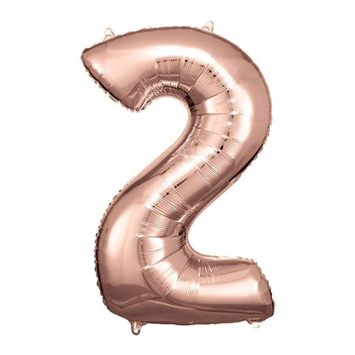 Zahlenballon Rosegold 0–9 (86 cm) – Zahl 2